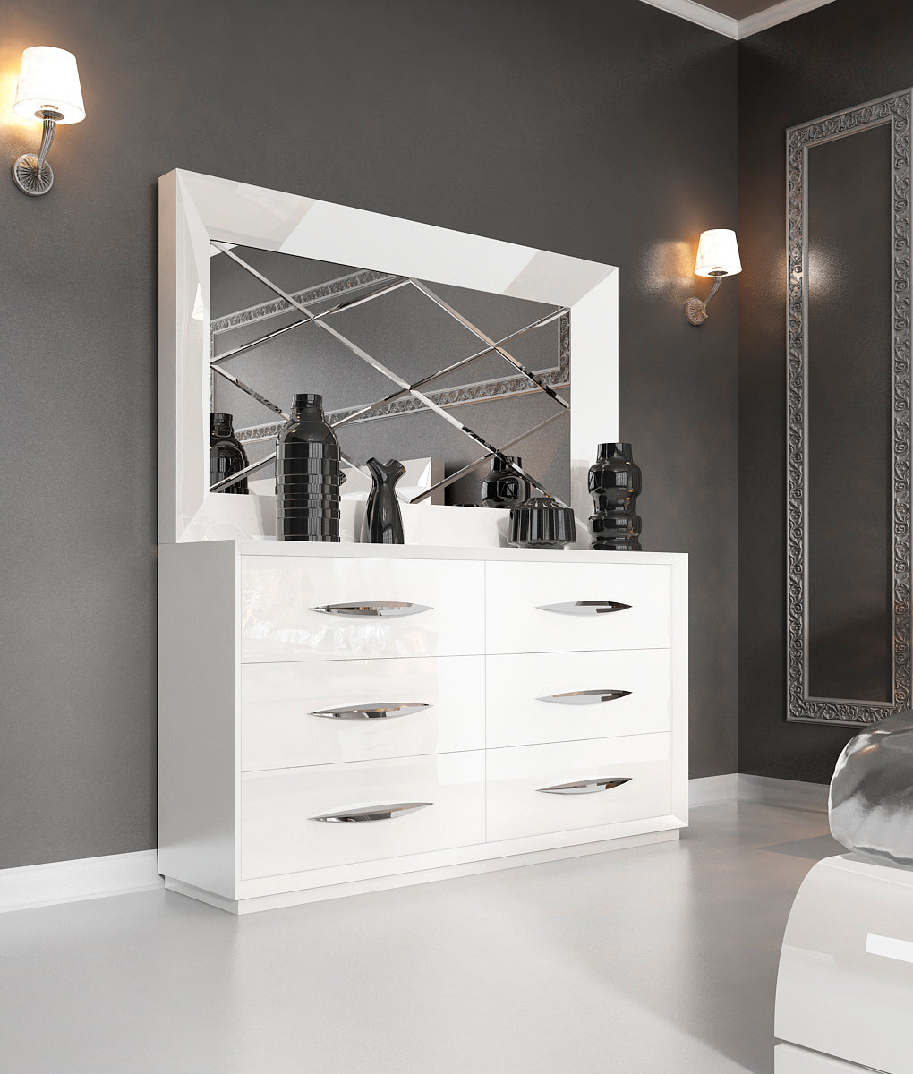 Carmen White Mirror for Single Dresser