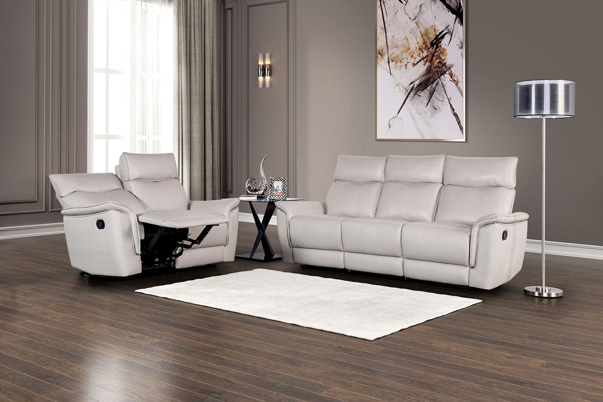 Bienne Taupe Transitional Reclining Living Room Set