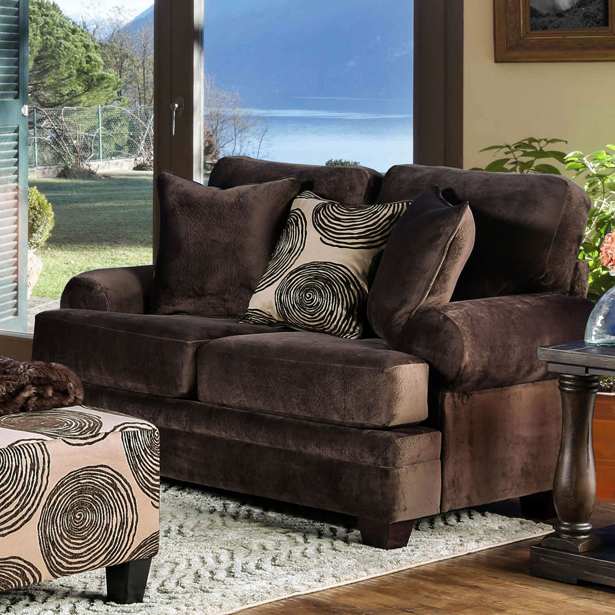 Bonaventura Brown Transitional Living Room Set