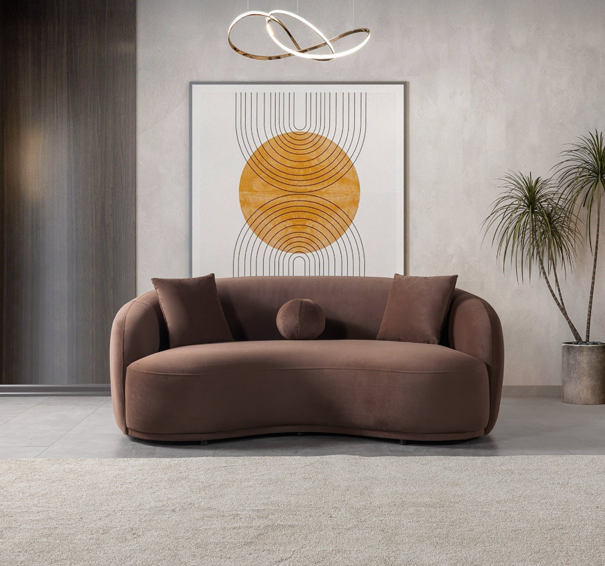 Bonita Coffee Velvet Loveseat