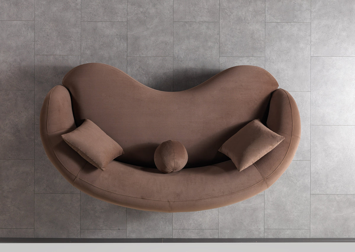 Bonita Coffee Velvet Loveseat