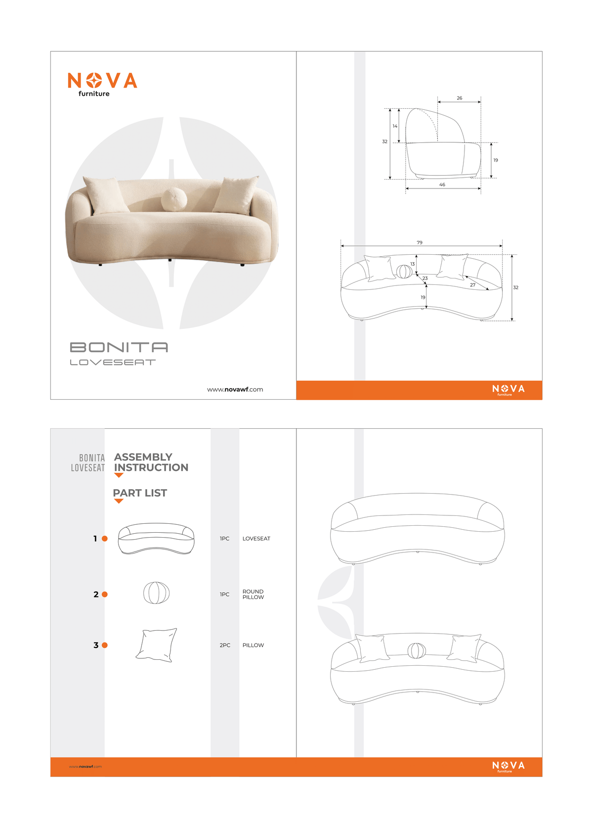 Bonita Coffee Velvet Loveseat