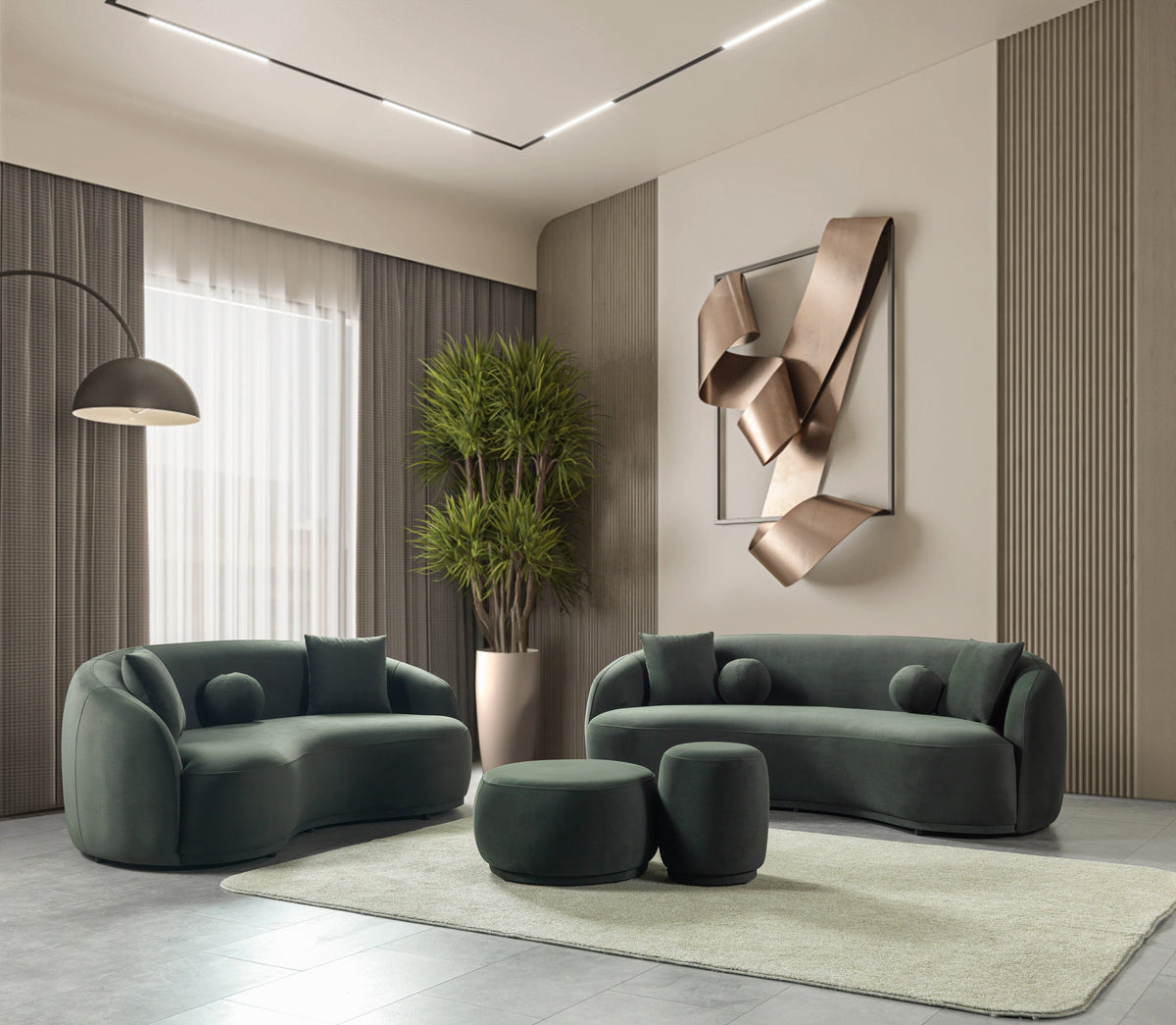 Bonita Green 81" Velvet Loveseat