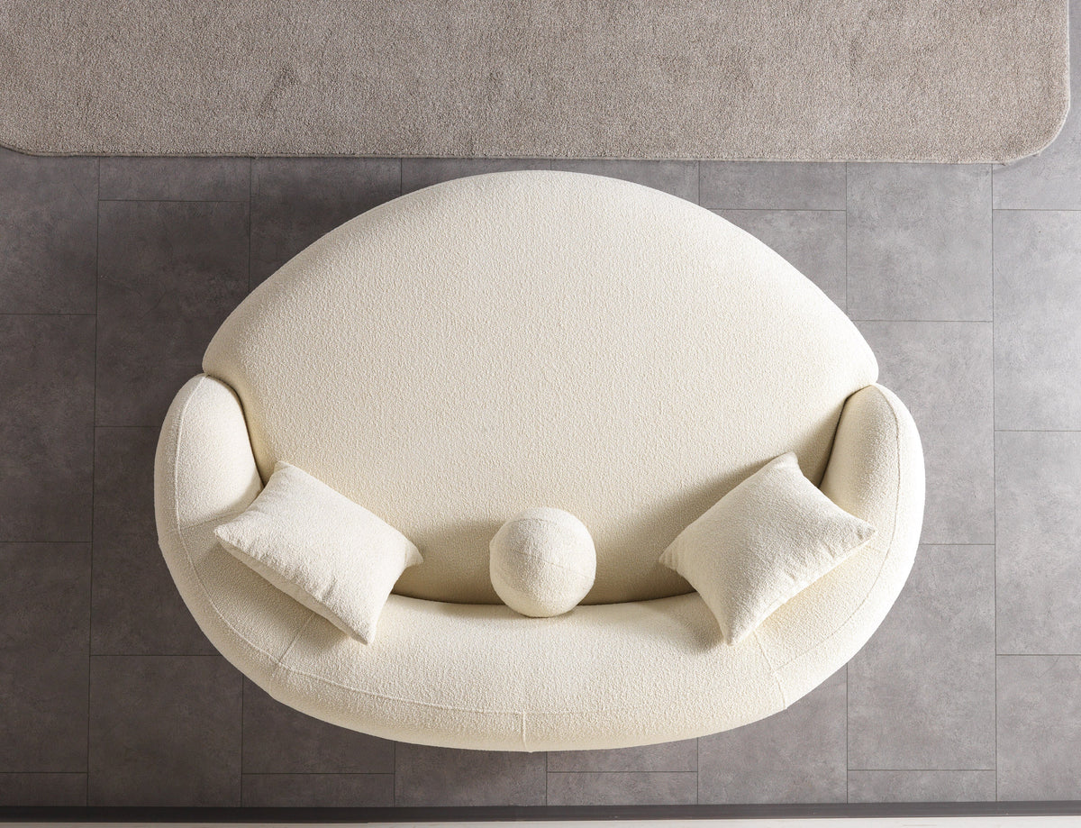 Bonita Ivory Boucle Round Sofa