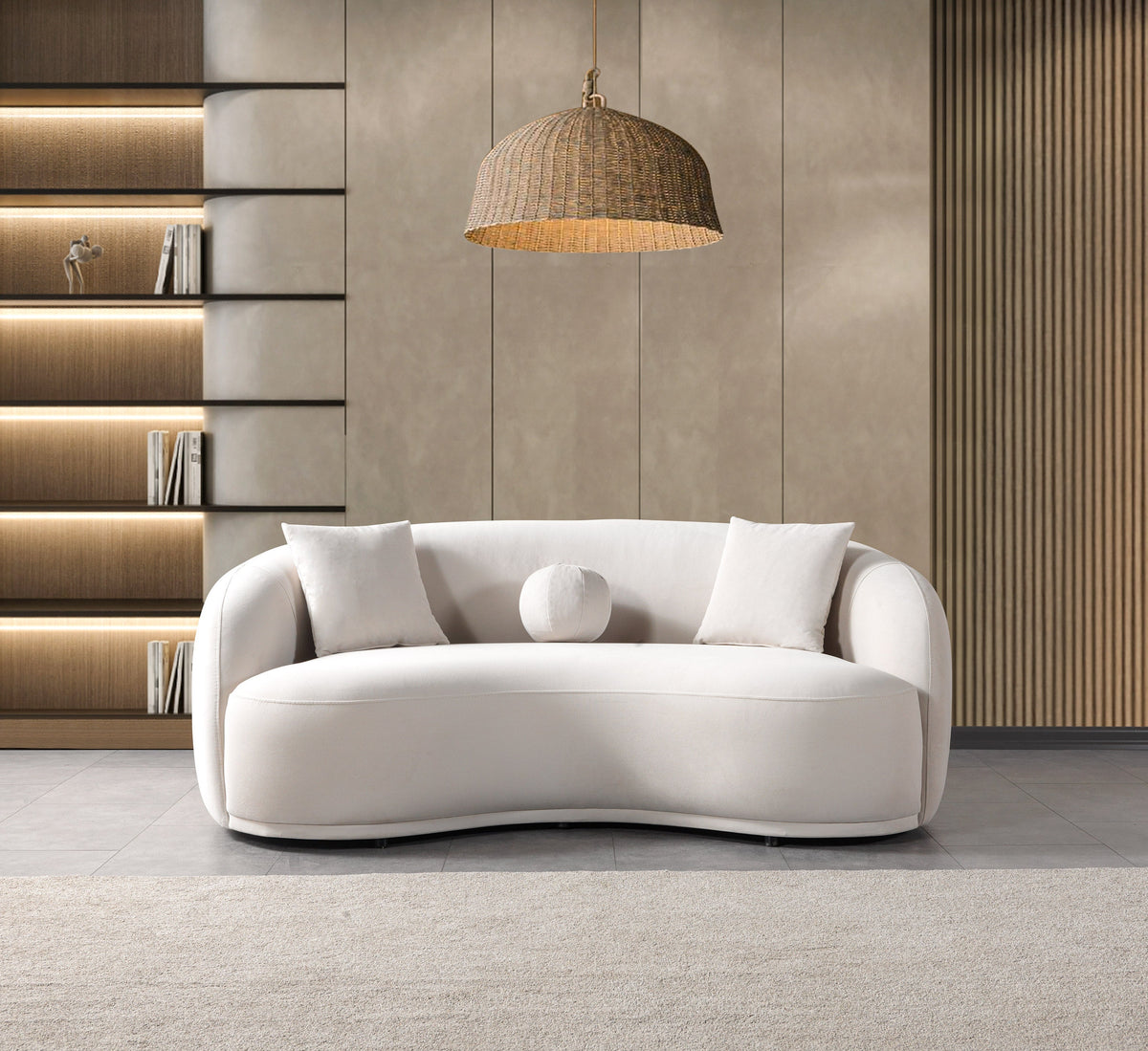 Bonita Ivory Velvet Sofa & Loveseat