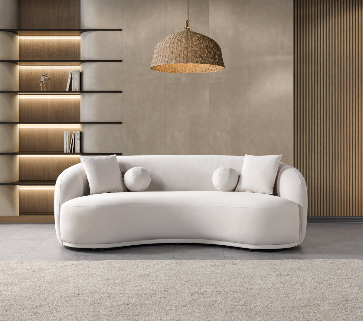 Bonita Ivory Velvet Sofa