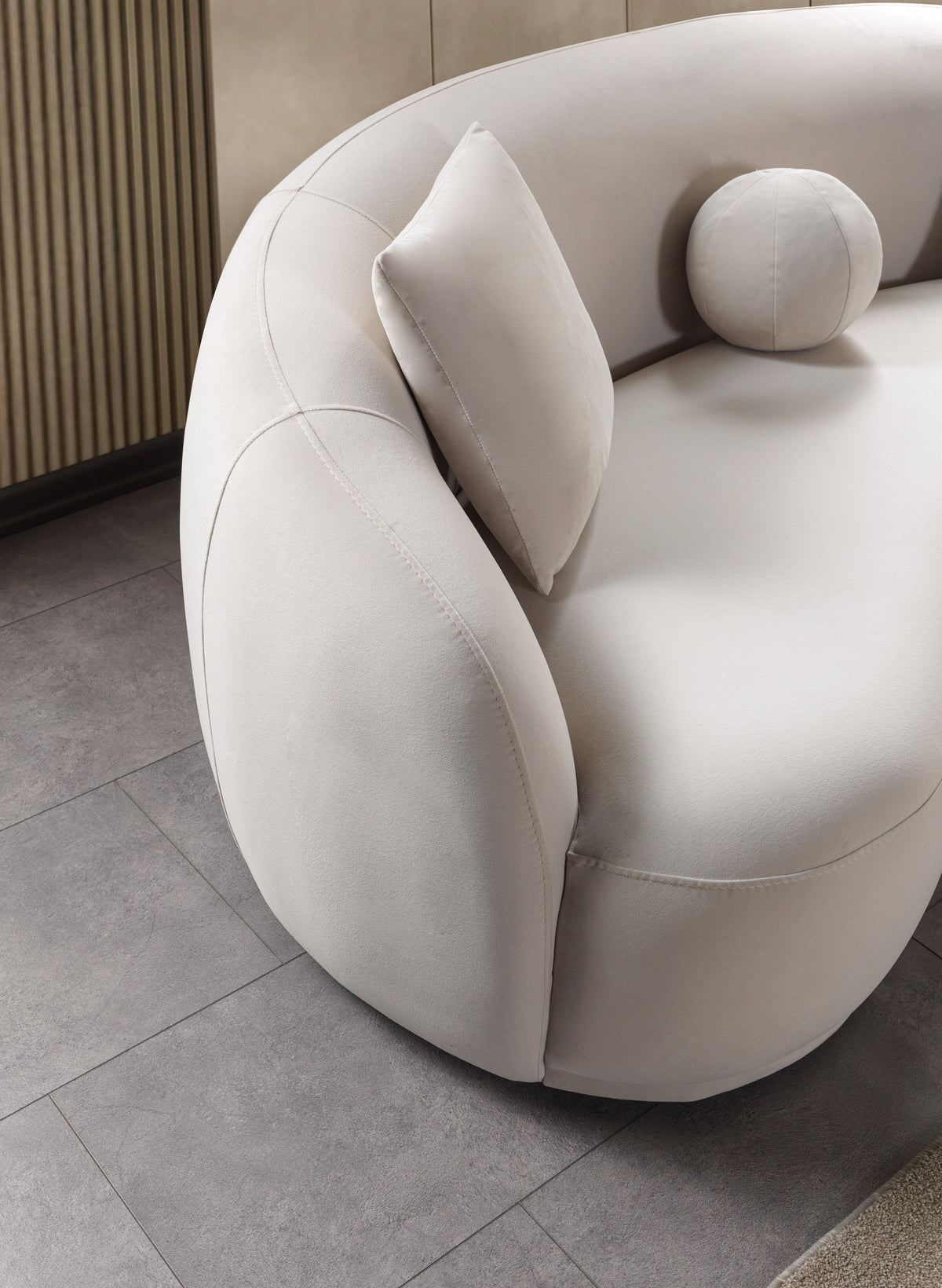 Bonita Ivory Velvet Sofa