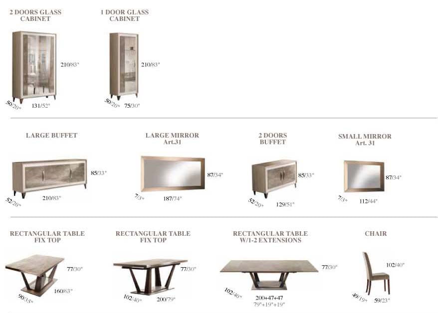 Arredo Ambra 5-Piece Dining Room Set
