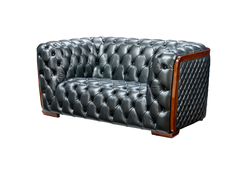 415 Gray Top-Grain Leather Chair