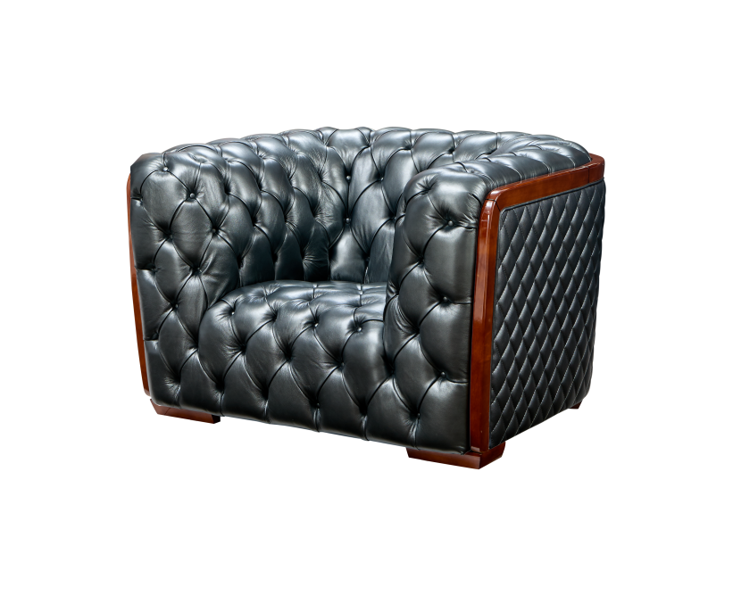 415 Gray Top-Grain Leather Chair