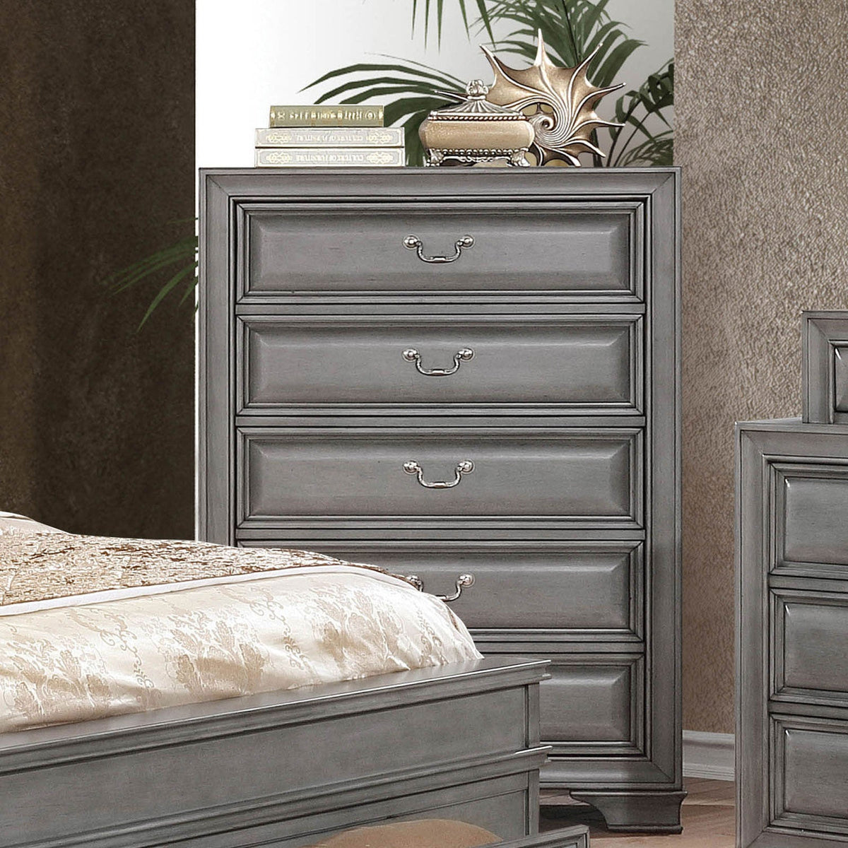 Brandt Gray Transitional Storage Bedroom Set