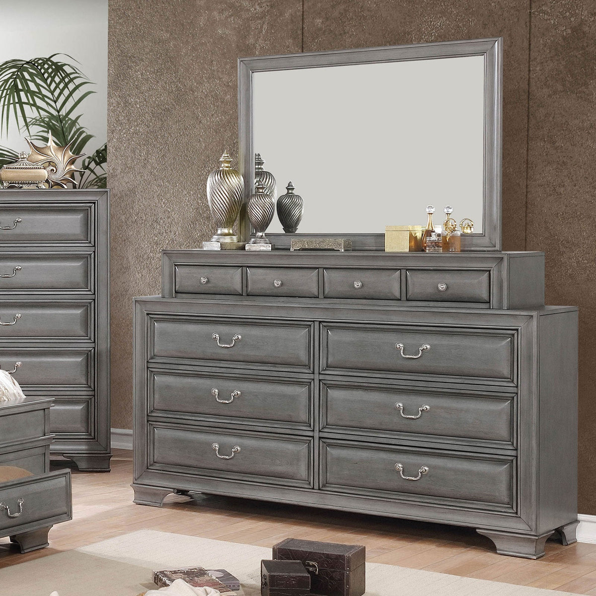 Brandt Gray Transitional Storage Bedroom Set