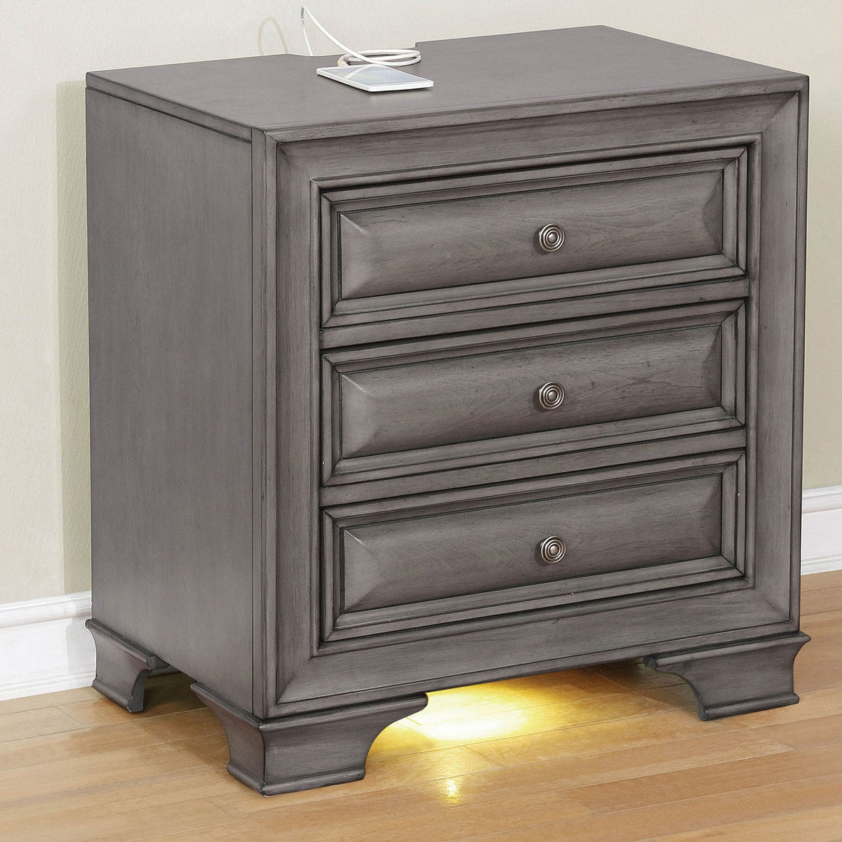 Brandt Gray Transitional Storage Bedroom Set