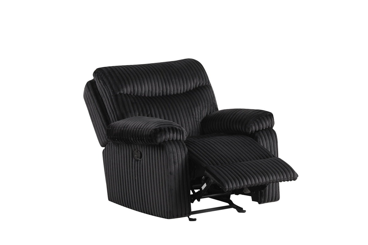 Bravo Black 3-Piece Reclining Living Room Set