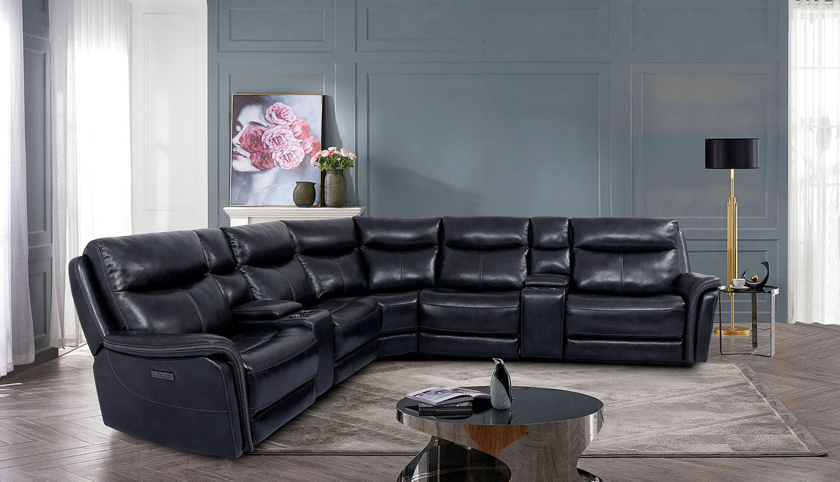 Braylee Dark Navy Power Sectional