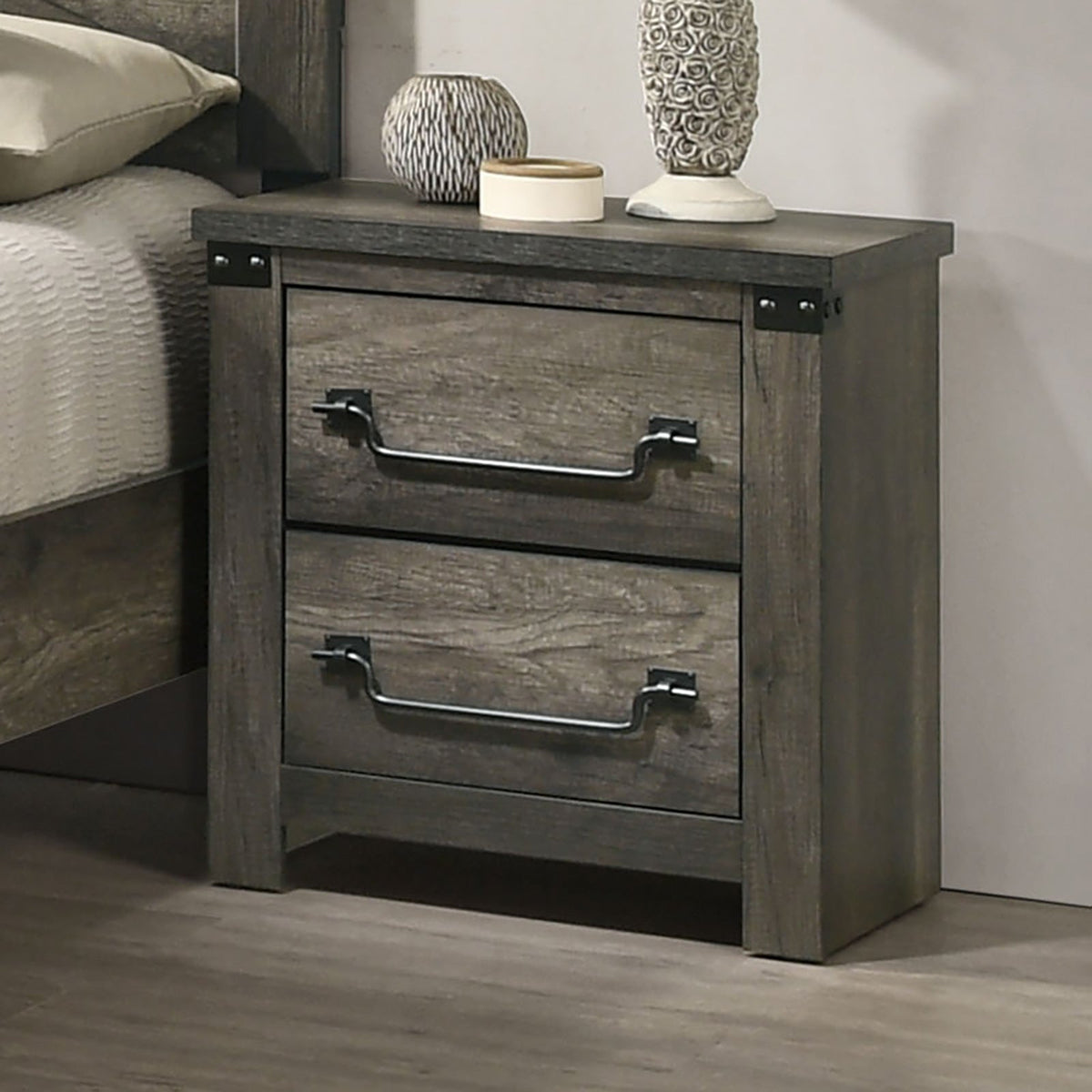 Britonale Rustic Gray Farmhouse Bedroom Set