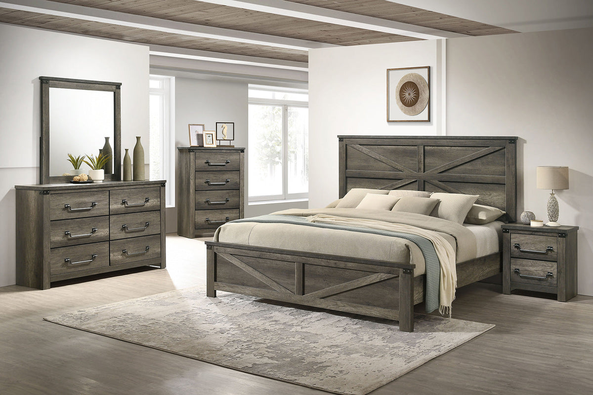 Britonale Rustic Gray Nightstand