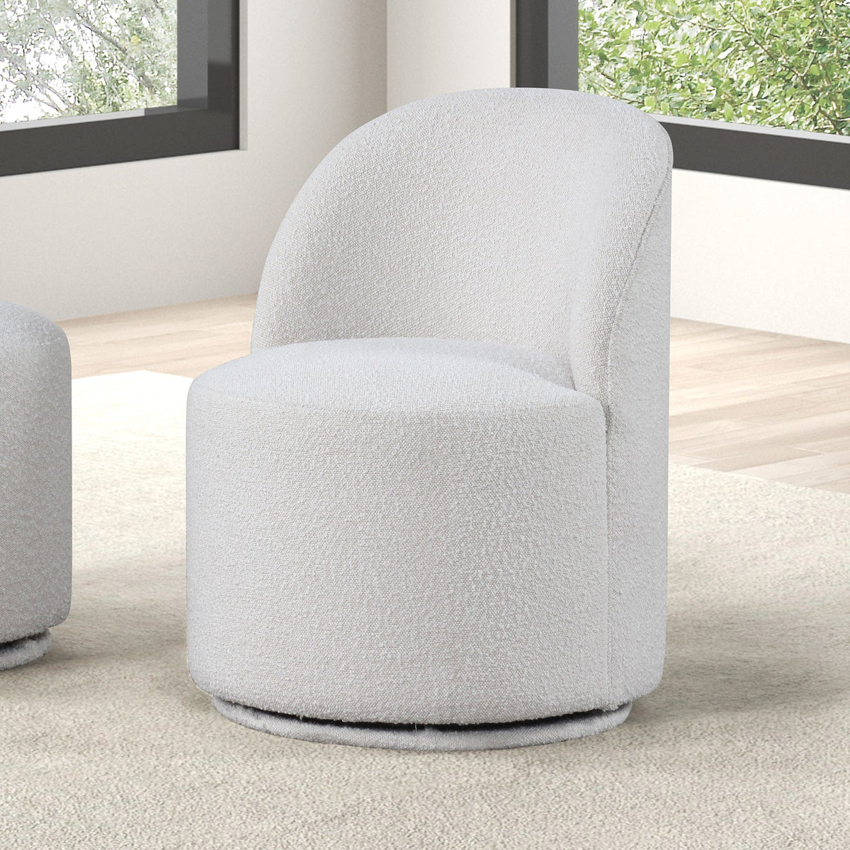 Broager White Dining Swivel Chair