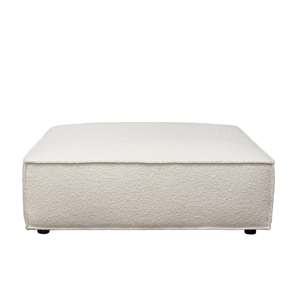 Cara Square Modular Lounger by Diamond Sofa in Ivory Boucle Fabric w/ Moveable, Non-Skid Backrest