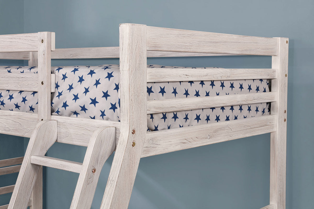 California Wire-Brushed White Bunk Bed