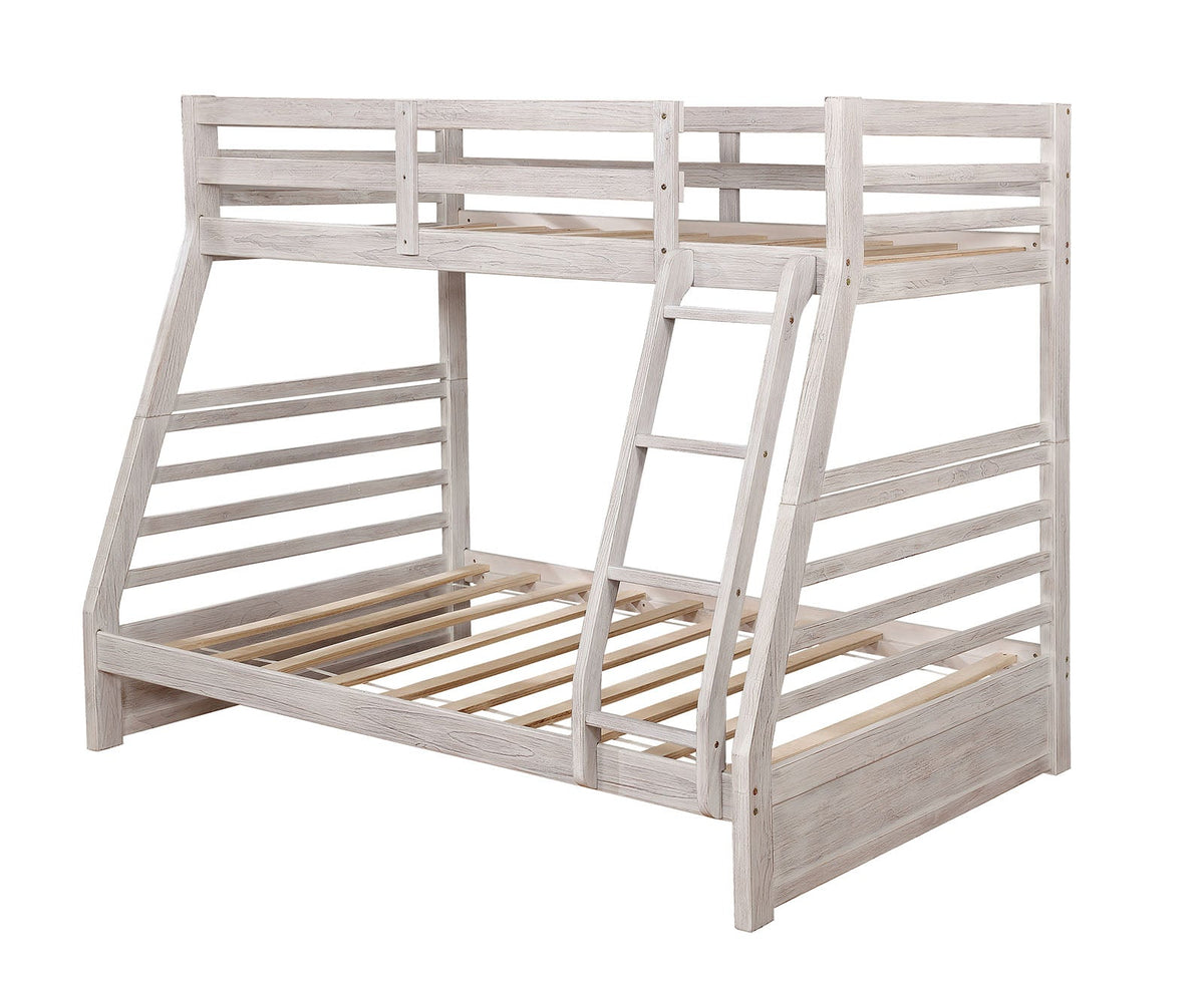 California Wire-Brushed White Bunk Bed