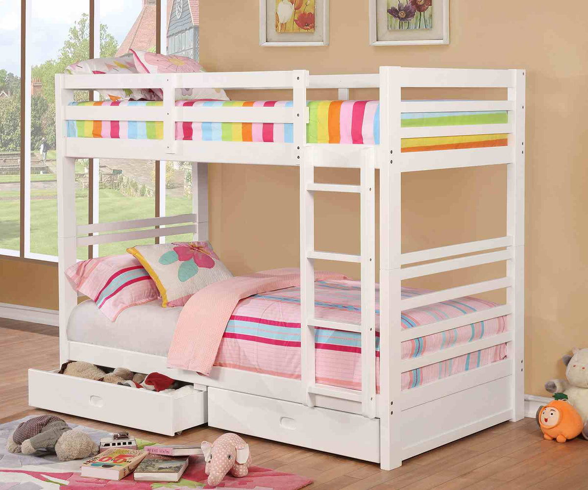 California White Twin/Twin Bunk Bed