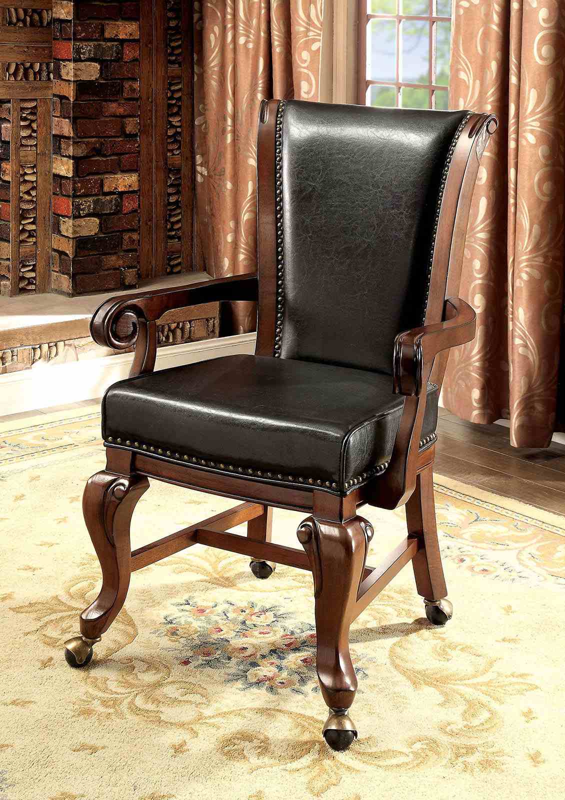 Melina Brown Cherry/Black Arm Chair