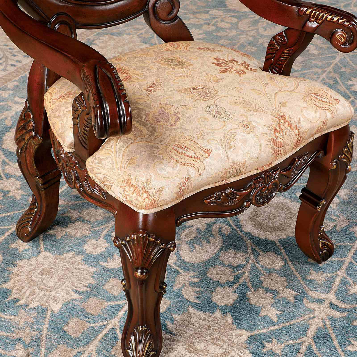 Normandy Brown Cherry 9-Piece Dining Room Set