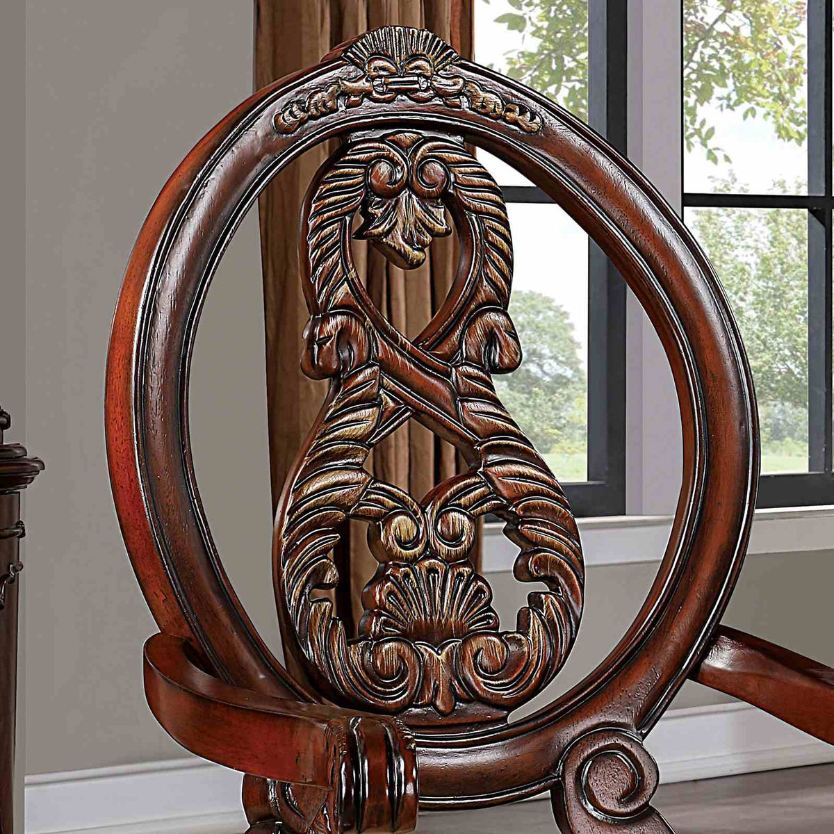 Normandy Brown Cherry 9-Piece Dining Room Set