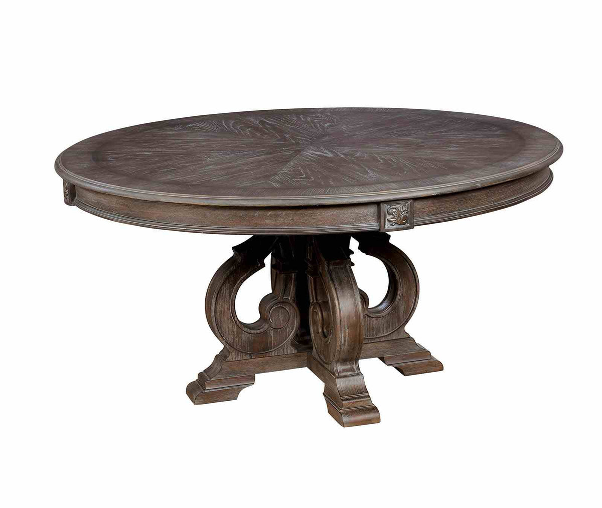 Arcadia Rustic Natural Tone/Ivory 7-Piece Round Dining Table Set