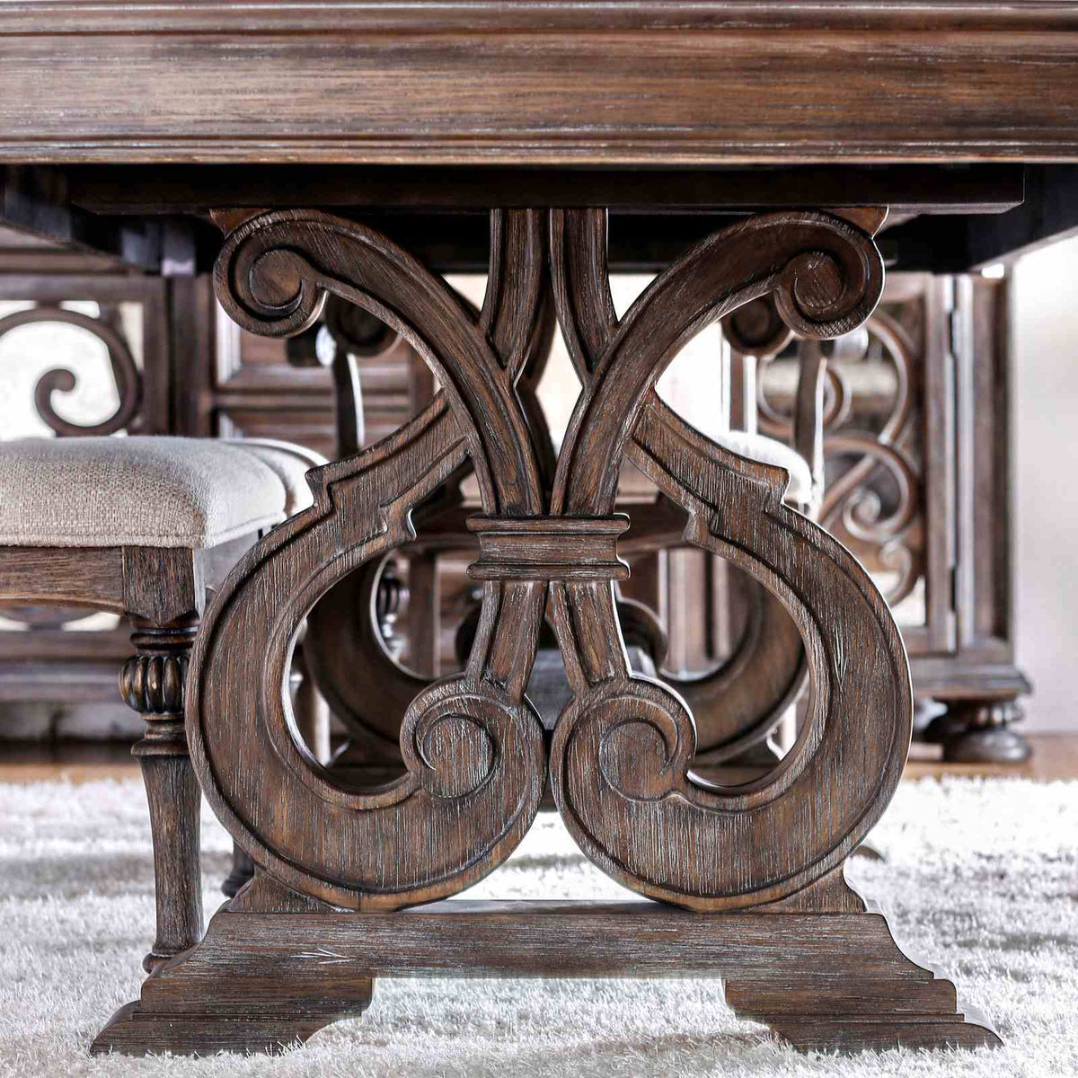 Arcadia Rustic Natural Tone/Ivory Extendable Dining Table