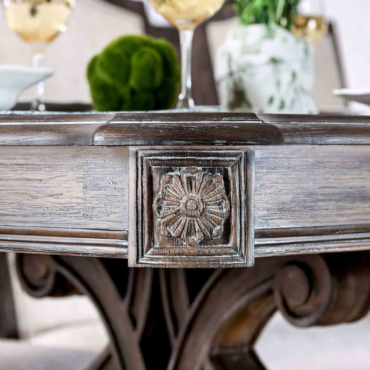 Arcadia Rustic Natural Tone/Ivory Extendable Dining Table