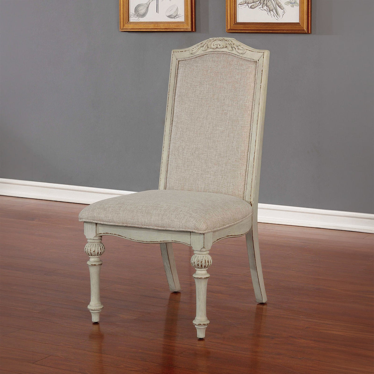 Arcadia Antique White Side Chair