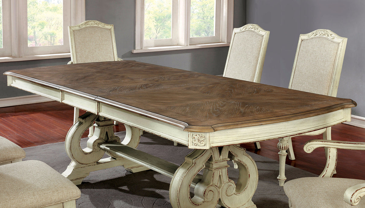 Arcadia Antique White Extendable Dining Table