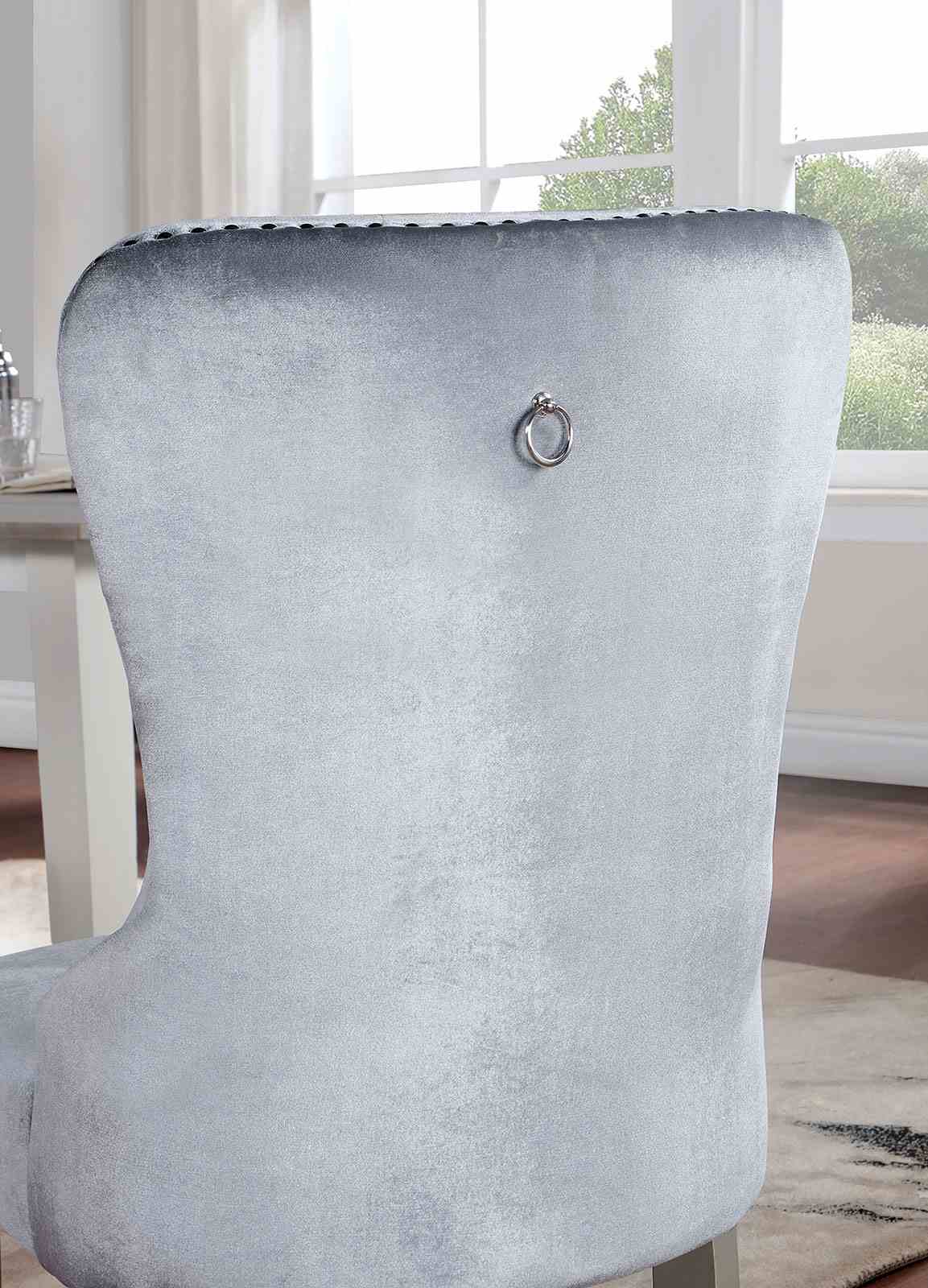 Adalia Silver/Dark Gray Chair