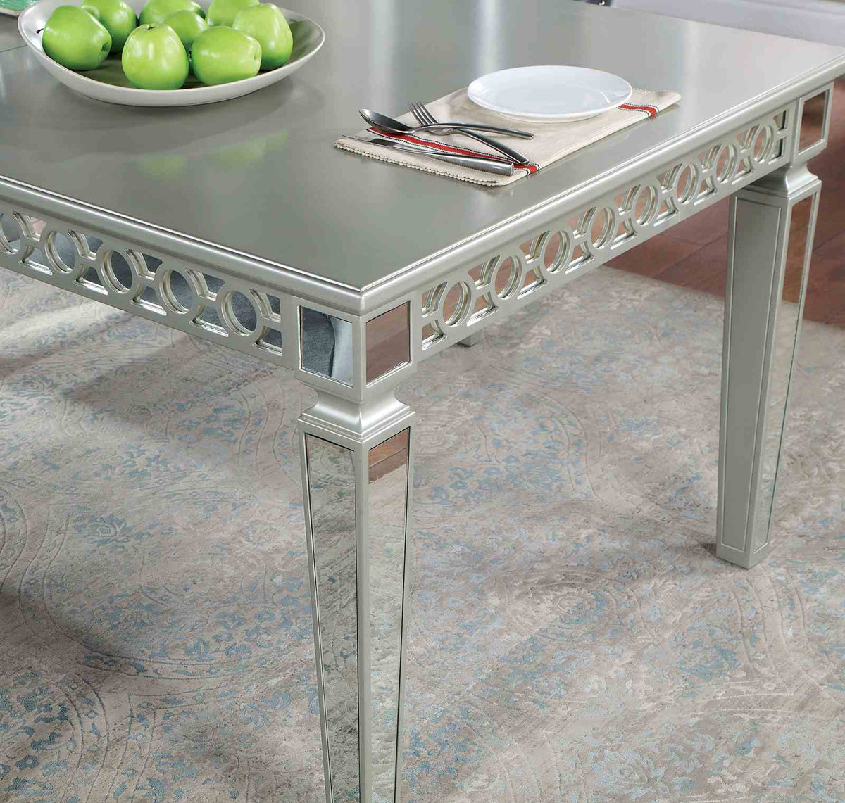Adalia Silver/Dark Gray 7-Piece Dining Room Set