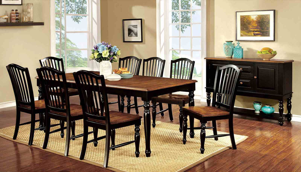 Mayville Black/Antique Oak Server