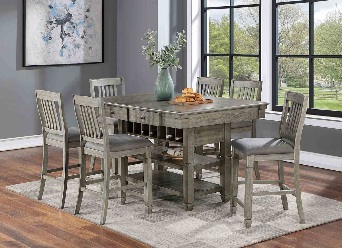 Anaya Gray 7-Piece Counter Hight Set
