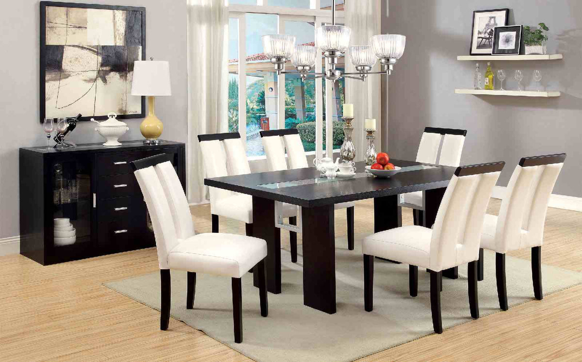Luminar Black/White 7-Piece Dining Room set