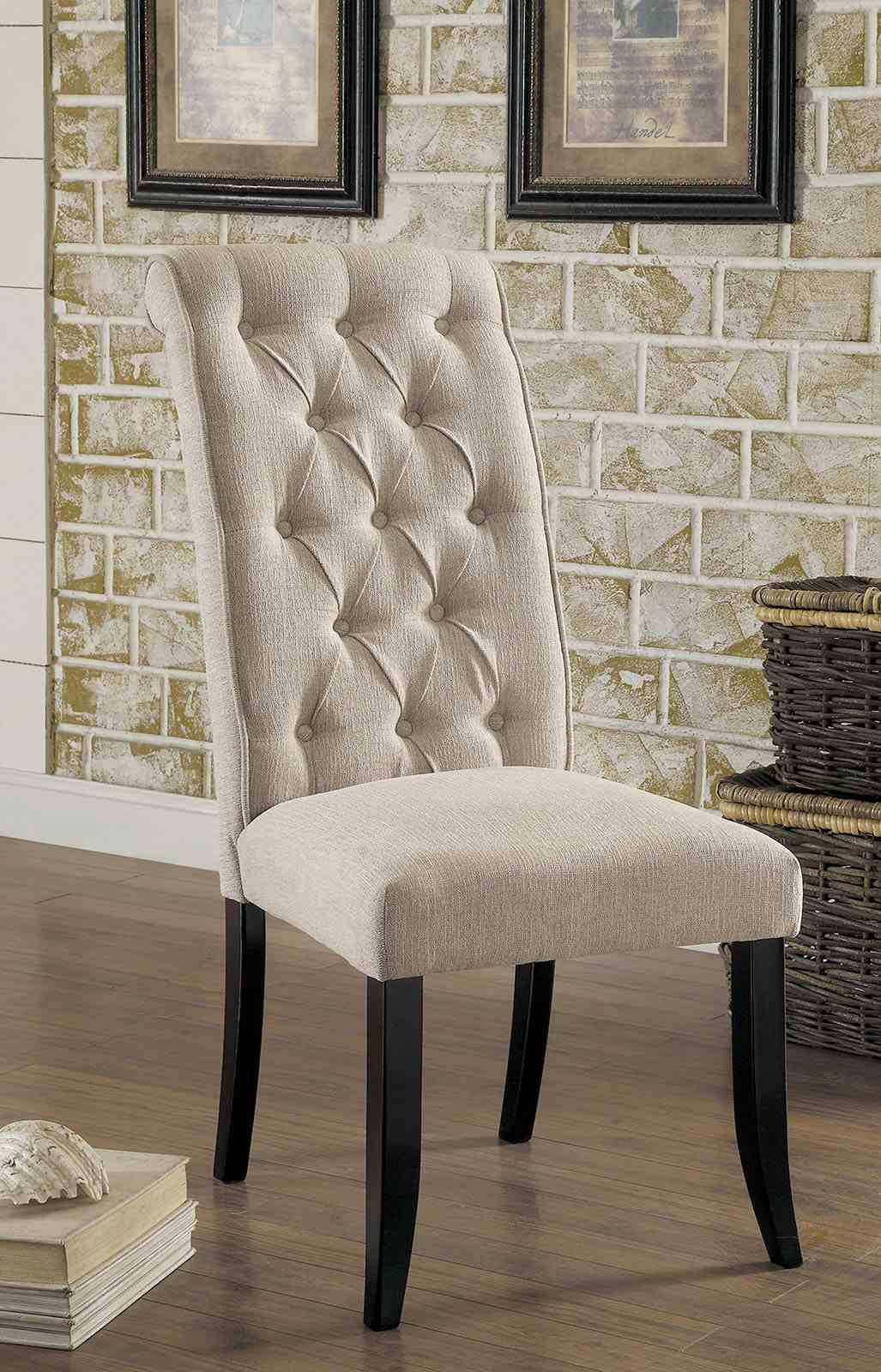 Nerissa Antique Black/Beige 7-Piece Dining Room Set