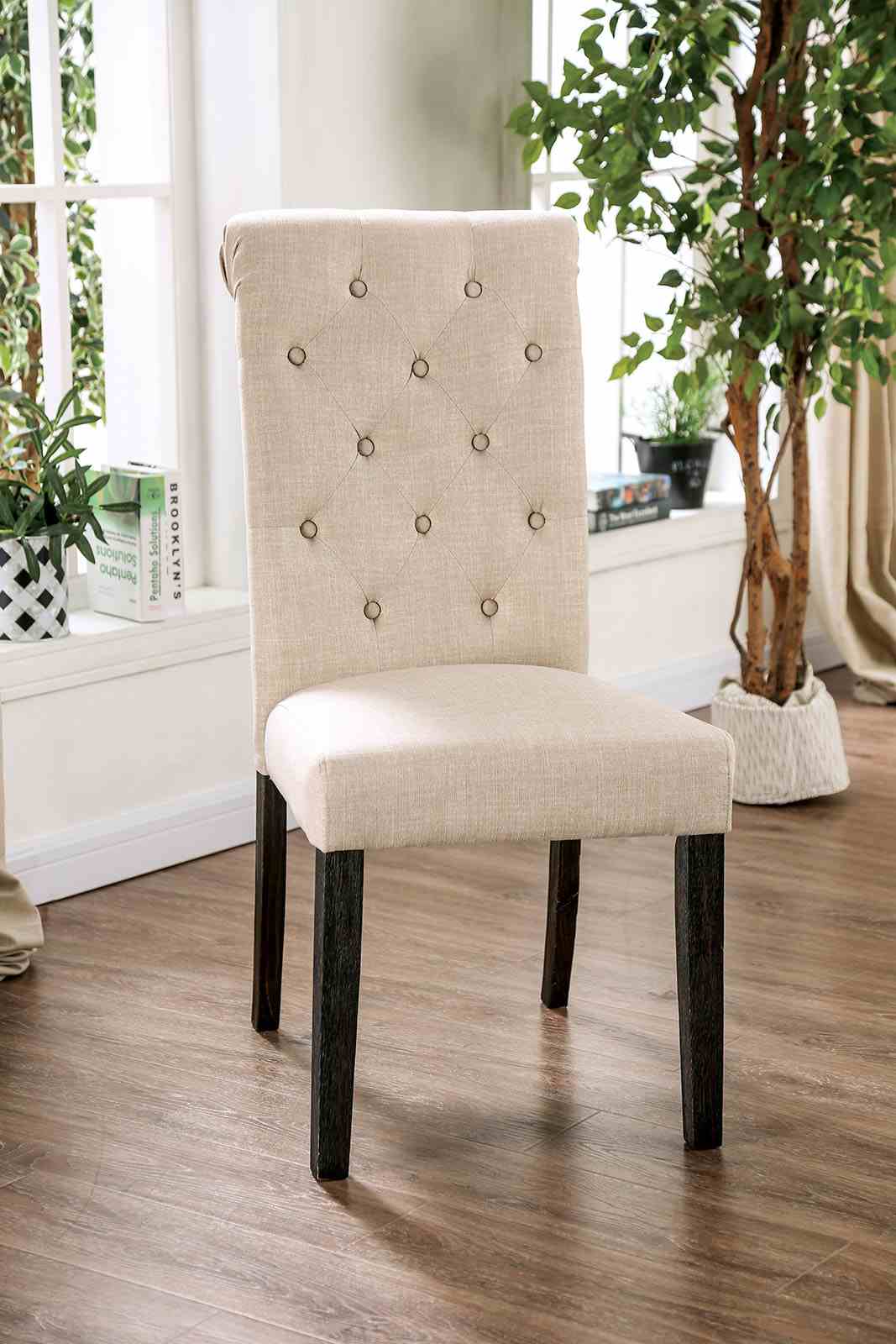 Alfred Antique Black/Ivory Side Chair
