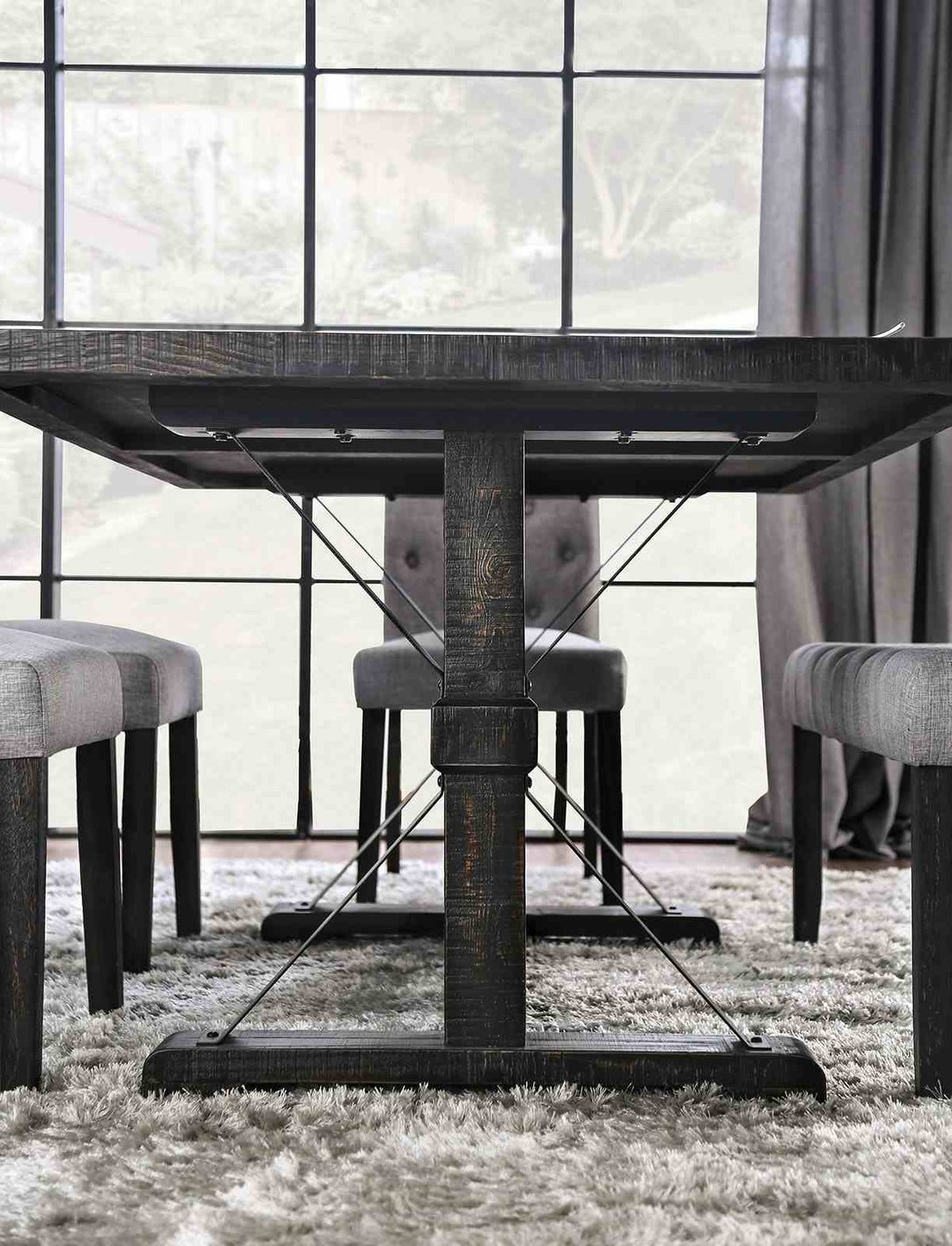 Alfred Antique Black 7-Piece Dining Room Set