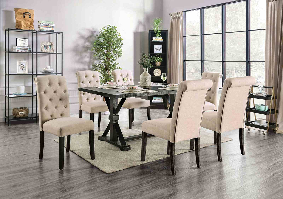 Alfred Antique Black/Ivory 7-Piece Dining Room Set