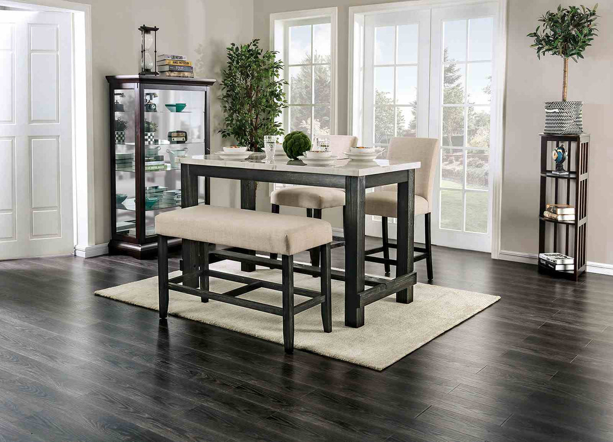 Brule White/Antique Black Counter Hight Table