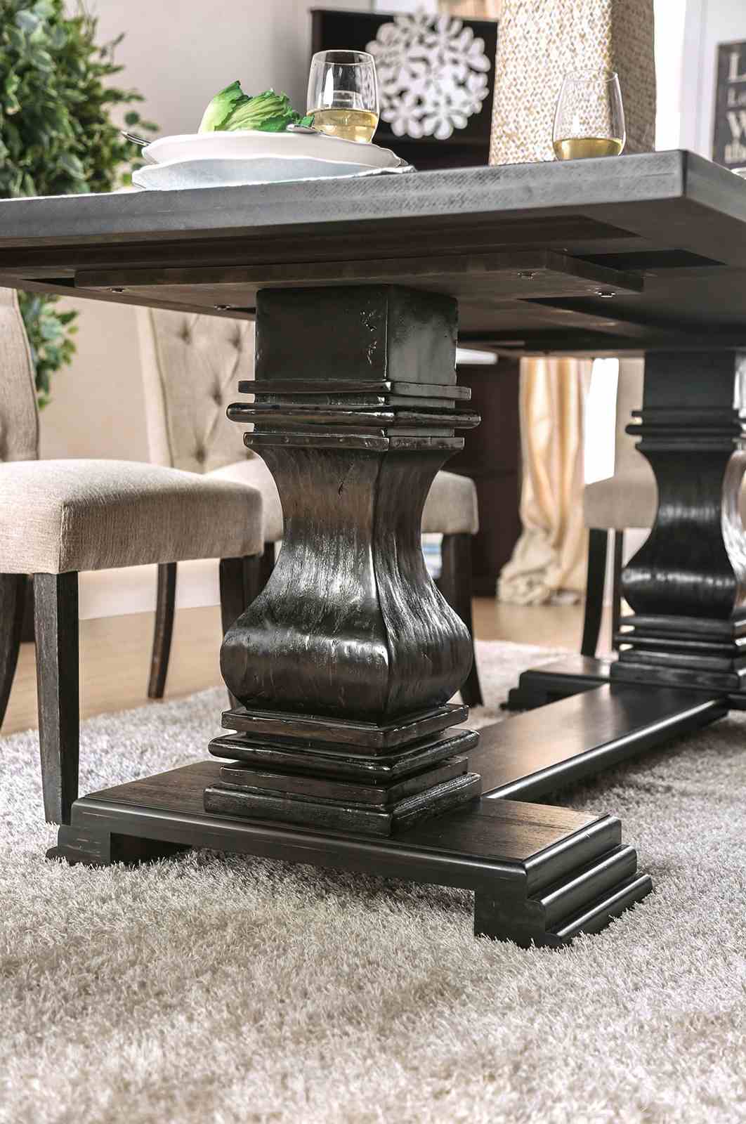 Nerissa Antique Black Dining Table