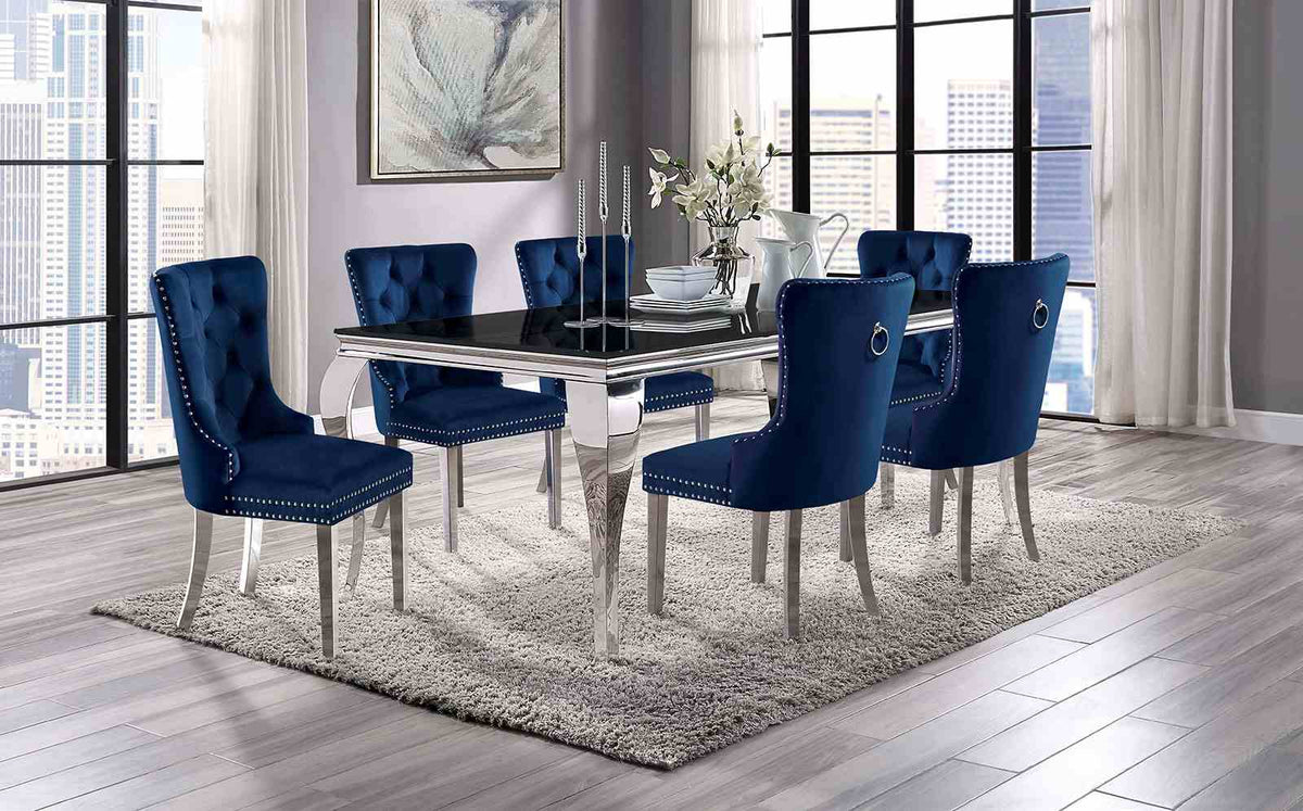Neuveville Black/Navy 7-Piece Dining Room Set