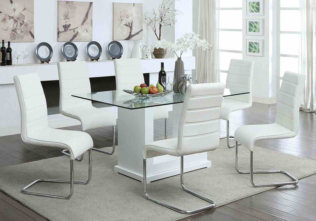Eva White/Clear Dining Table