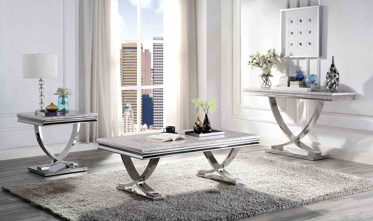 Wettingen White/Chrome Coffee Table