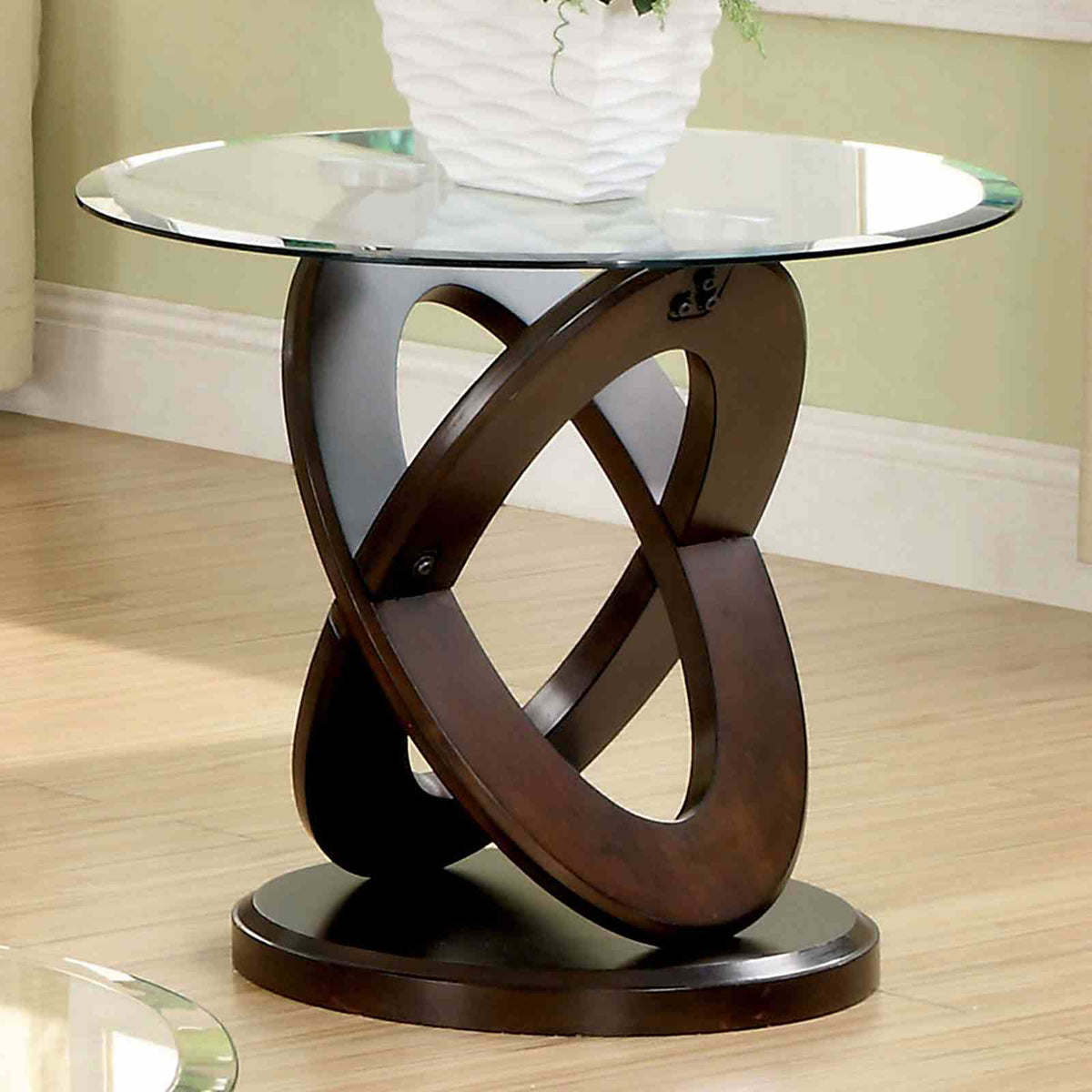 Atwood Dark Walnut Round End Table