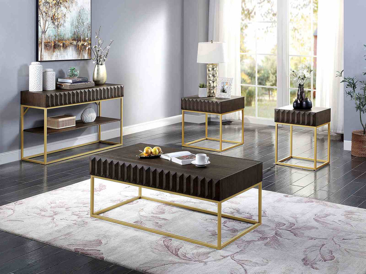 Augsburg Walnut/Gold End Table